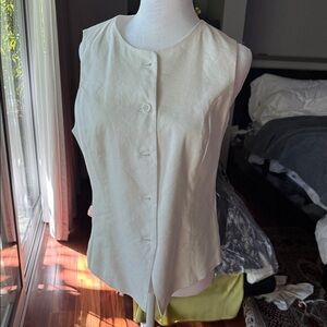 Magaschoni Ivory Button-Front Blouse